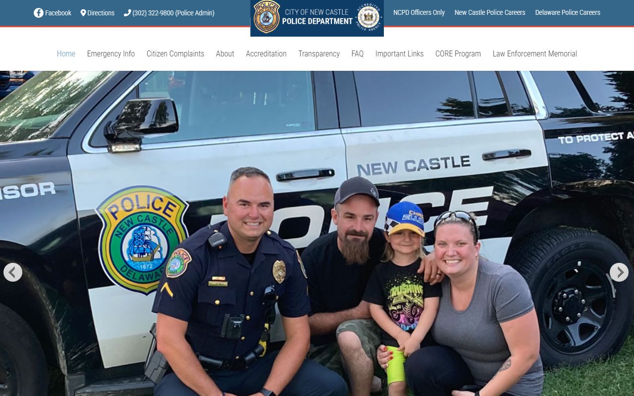 New Castle criminal history records police department page