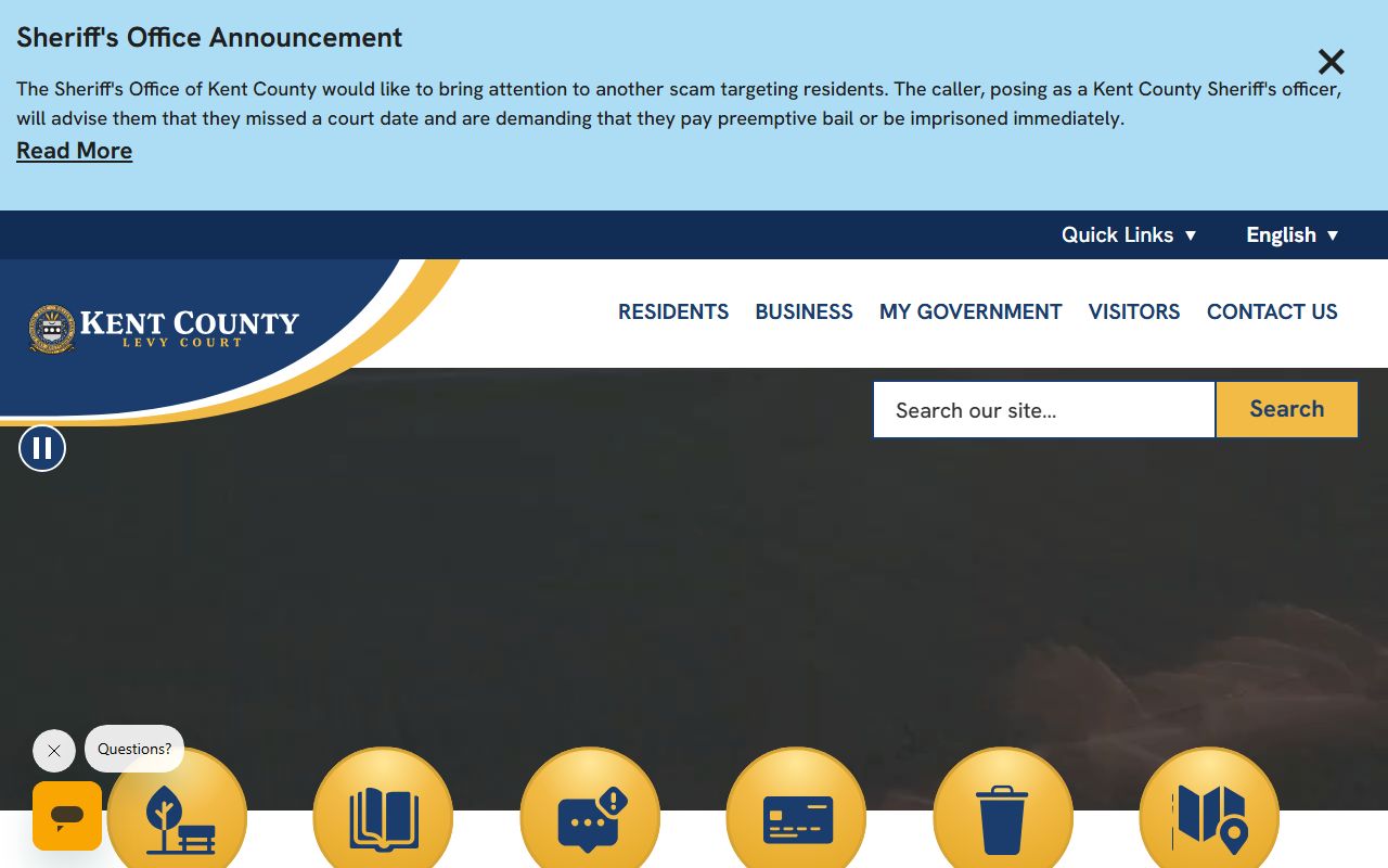 Kent County government homepage for criminal records