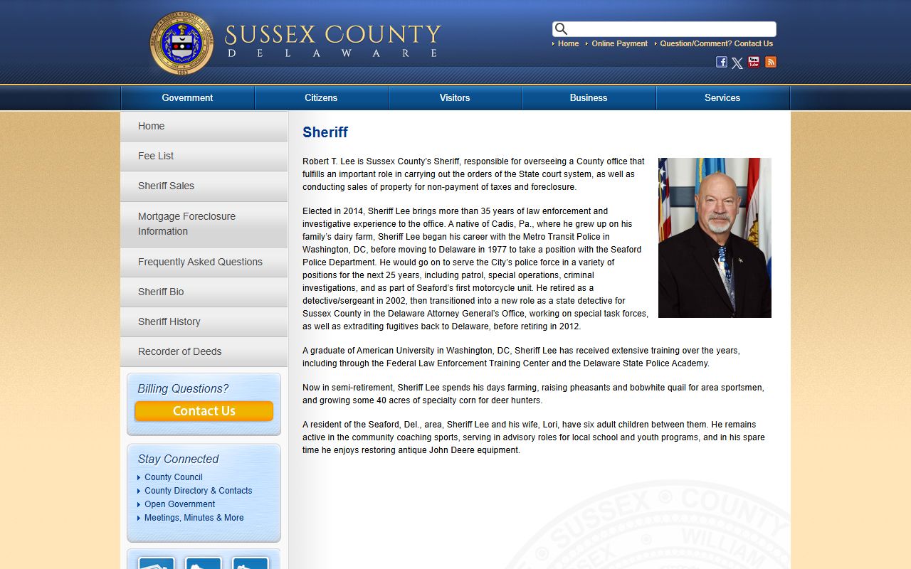 Sussex County Sheriff's Office homepage